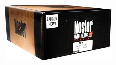 Nosler Ballistic Tip .22 cal (.224) 50gr spitzer boat tail bullet 1000ct