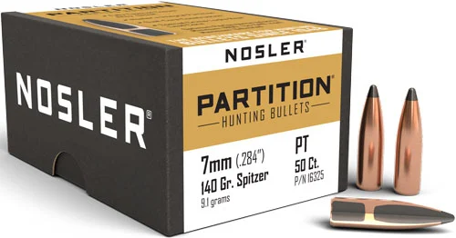 Nosler Partition 7mm (.284) 140 gr Spitzer bullets 50 count box