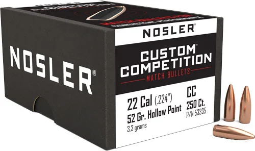 Nosler Custom Competition 52 gr .224 HPBT bullets, 250 per box