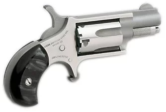 North American Arms Mini .22 LR stainless revolver with black pearlite grips