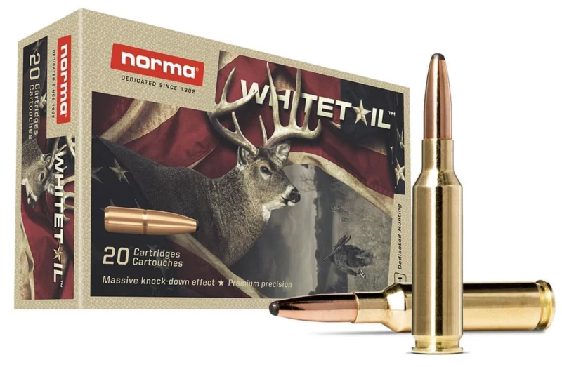 Norma Whitetail 6.5 Creedmoor 140 gr PSP ammunition box and rounds