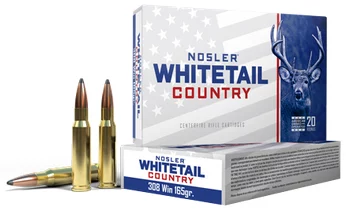 Nosler Whitetail Country .308 Win 165gr SP ammunition 20-round box