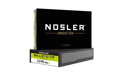 Nosler Match Grade 6.5 Creedmoor 140 gr HPBT ammunition box, 20 rounds
