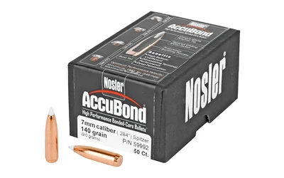 Nosler AccuBond 7mm .284 140gr spitzer boat-tail bullets 50 count box