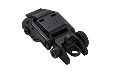 NCSTAR VISM Pro Series flip-up rear sight, black, Picatinny-mounted rear backup sight