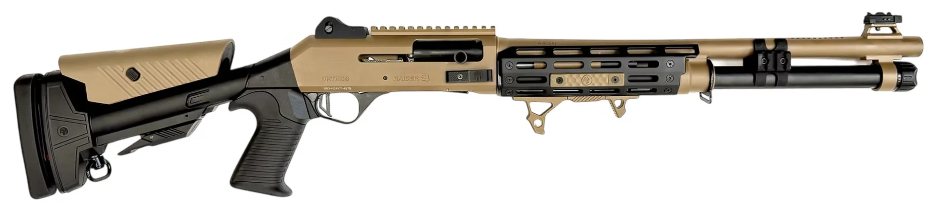 ORTHOS Raider S4 FDE 12 Gauge semi-automatic shotgun in flat dark earth finish