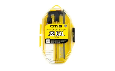 Otis .22 caliber pistol cleaning kit with brass rod, brush, mop, jag, patches and FP-10 CLP