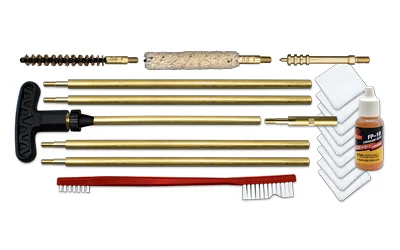 Otis 6.5mm/.243 Cal Rifle Cleaning Kit with brass rods, brush, patches, and FP-10 FP-10 CLP