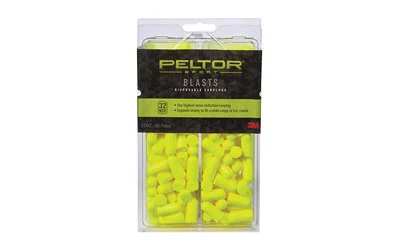 PELTOR Sport Blasts disposable neon yellow foam earplugs 80 pair NRR 32 dB