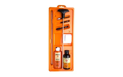 Hoppe's Universal Rifle and Shotgun Cleaning Kit clamshell package with cleaning rod and patches