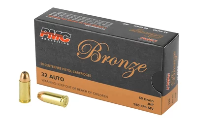 PMC Bronze .32 ACP 60 grain JHP 50 round box product image