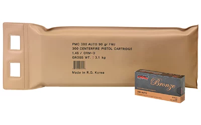 PMC Bronze .380 ACP 90gr FMJ 300rd Battle Pack ammunition