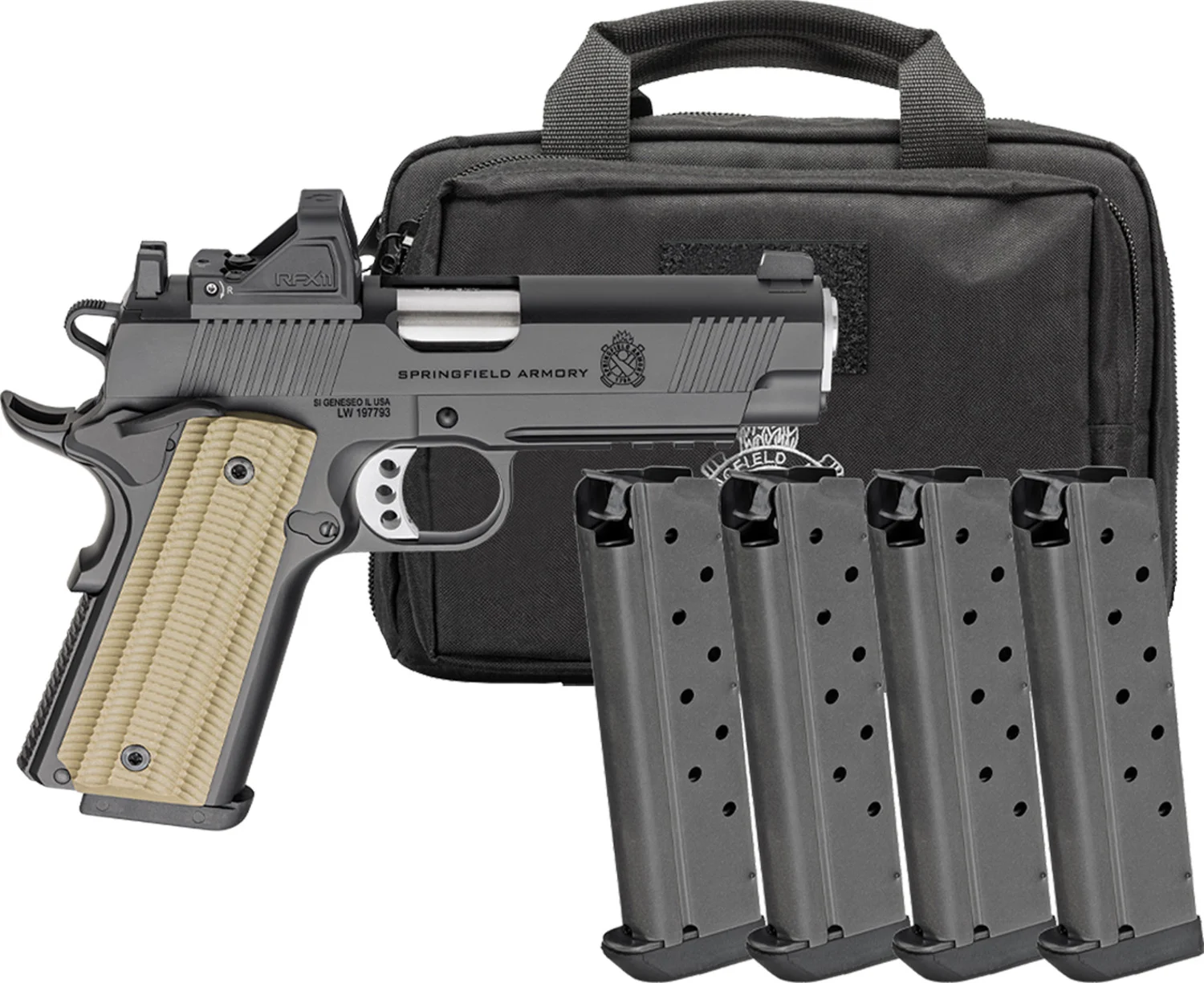 Springfield Armory 1911 Operator AOS 9mm 4.25in with Viridian RFX11 and 4 magazines
