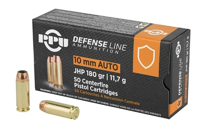 PPU PPD10 10mm Auto 180gr JHP ammunition - 50 rounds per box