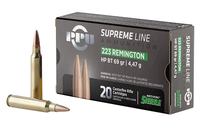 PPU Supreme 223 Rem 69 gr Sierra MatchKing BTHP 20 rd box