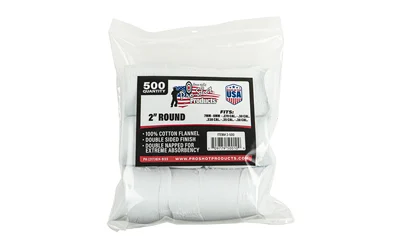 Pro-Shot 2-inch cotton flannel cleaning patches 500 count, .270-.38 cal