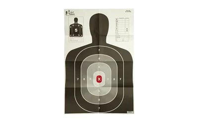 Pro-Shot B27 silhouette paper target 23 x 35 inches with pro red center, pack of 5
