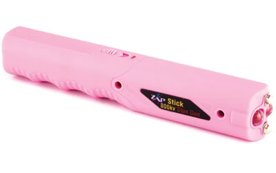 Personal Security Products Zap Stick pink stun gun with built-in flashlight and soft rubber grip