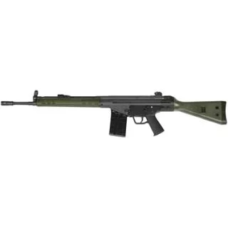 PTR reconditioned .308 Win 18 inch rifle with green fixed stock and Parkerized finish