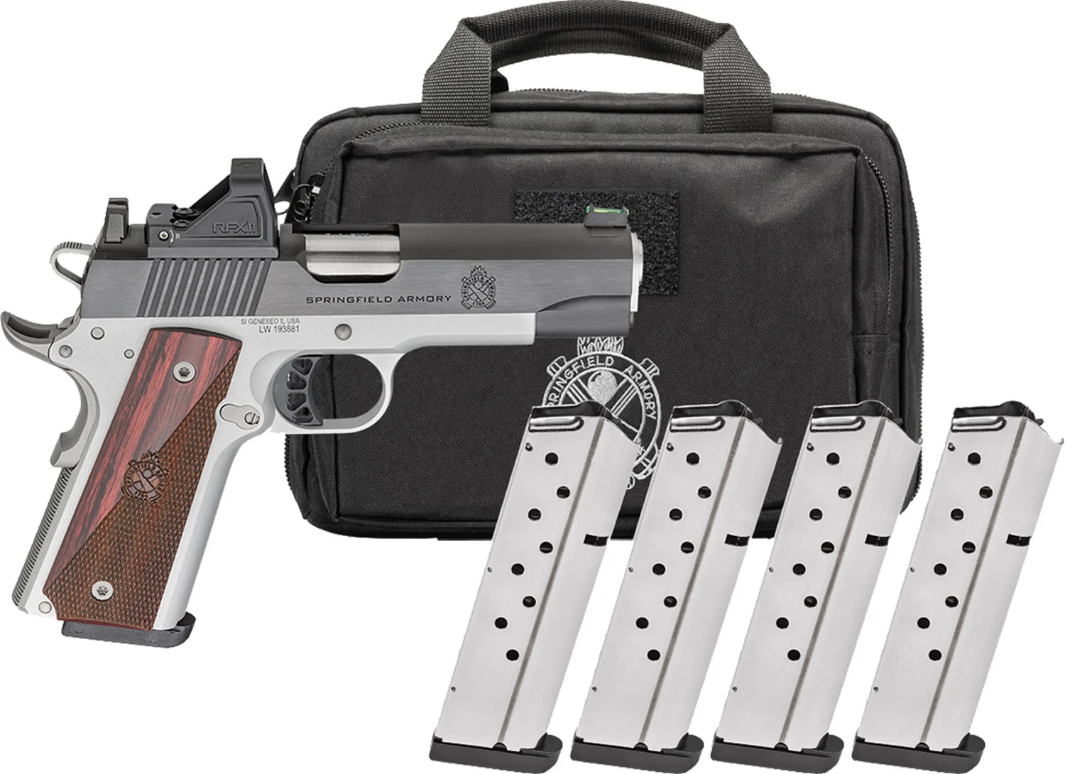Springfield Armory Ronin AOS 1911 .45 ACP 4.25-inch Gear Pac with Viridian RFX11 and four 8-round magazines