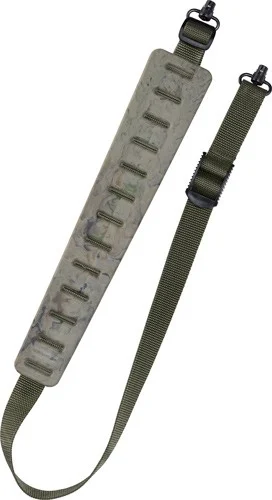 Quake Claw flush cup sling in camo with padded non-slip pad and quick-release flush cup QD swivels