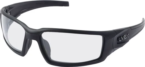 Howard Leight Hypershock safety glasses, black frame with clear Hydroshield anti-fog lens