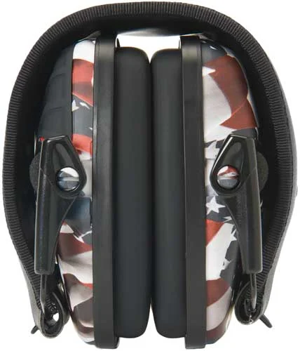 Howard Leight Impact Sport One Nation electronic earmuff red white blue 22 dB NRR