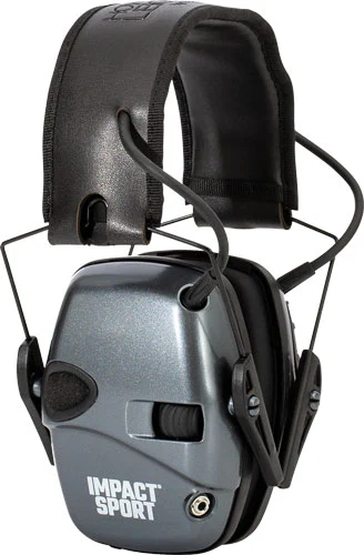 Howard Leight Impact Sport electronic earmuffs, gray/black, 22 dB NRR