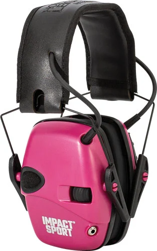 Howard Leight Impact Sport small electronic earmuffs in berry pink - 22 dB NRR