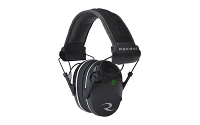 Radians R3200 electronic earmuff black/gray with dual microphones and 3.5mm aux jack, 23 dB NRR