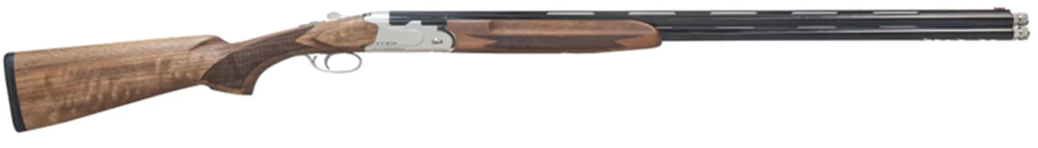 Pointer FT912 12ga over/under shotgun, 28 in barrel, silver receiver, walnut stock