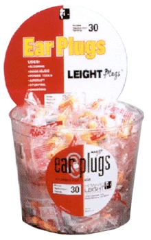 Howard Leight LeightPlugs disposable foam ear plugs NRR 30 orange black 100 tub