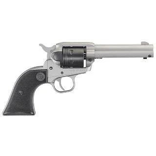 Ruger Wrangler .22 LR 4.62 in 6-round silver Cerakote revolver with black checkered synthetic grips