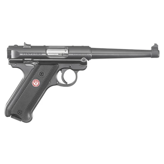 Ruger Mark IV Standard .22 LR 6 inch blued pistol with synthetic checkered grip