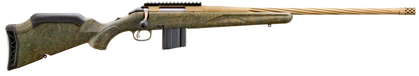 Ruger American Gen II Predator 6mm ARC 22-inch Burnt Bronze barrel Green Splatter stock