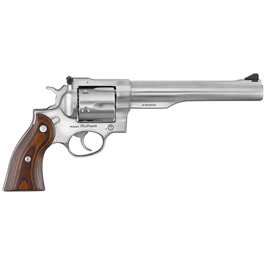 Ruger Redhawk .44 Rem Mag 7.5-inch satin stainless revolver with hardwood grips