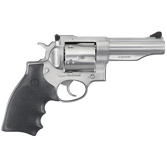Ruger Redhawk .44 Rem Mag 4.2 inch satin stainless revolver, 6-round, Hogue rubber grip
