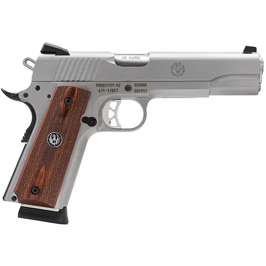 Ruger SR1911 .45 ACP 5-inch stainless pistol with hardwood grips