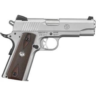 Ruger SR1911 Commander-Style .45 ACP 4.25in stainless pistol with hardwood grips