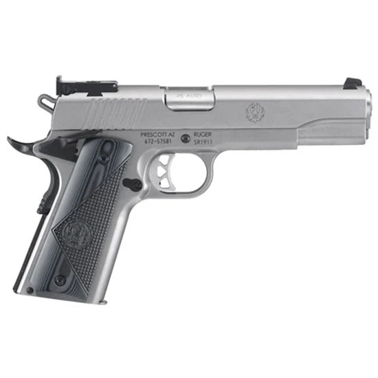 Ruger SR1911 Target .45 ACP 5-inch stainless pistol with checkered G10 grips