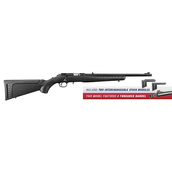 Ruger American Rimfire .22 WMR 18 inch threaded barrel black synthetic rifle