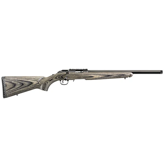 Ruger American Rimfire Target rifle 18-inch threaded bull barrel, black laminate stock, satin blued finish