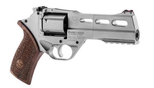 Chiappa Rhino 50DS .357 Magnum 5-inch nickel revolver with walnut grips