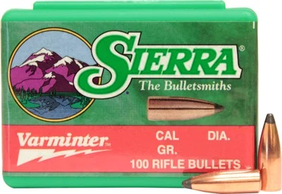 Sierra Varminter .30 Cal .308 135 grain Jacketed Hollow Point bullets 100 count box