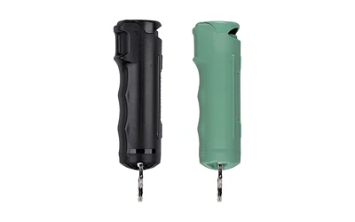 Sabre Pepper Gel 0.54 oz 2-Pack Black and Sage Green with Snap Clip