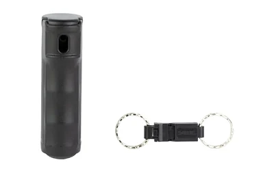 SABRE Pepper Gel Quick Release Whistle Keychain .54 oz Black