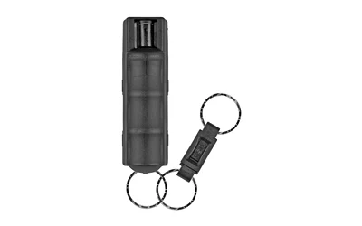 Sabre 3-in-1 key ring pepper spray 0.54 oz black hardcase with quick-release ring
