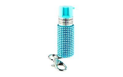 SABRE Jeweled Pepper Spray Teal with snap clip keyring, 0.54 oz canister