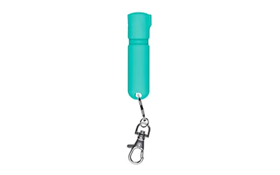 Sabre Mighty Discreet mint pepper spray .18 oz with snap clip keychain and UV dye