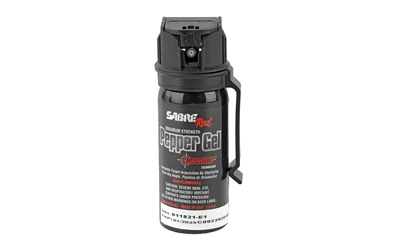 SABRE Crossfire Pepper Gel canister, black, with belt clip